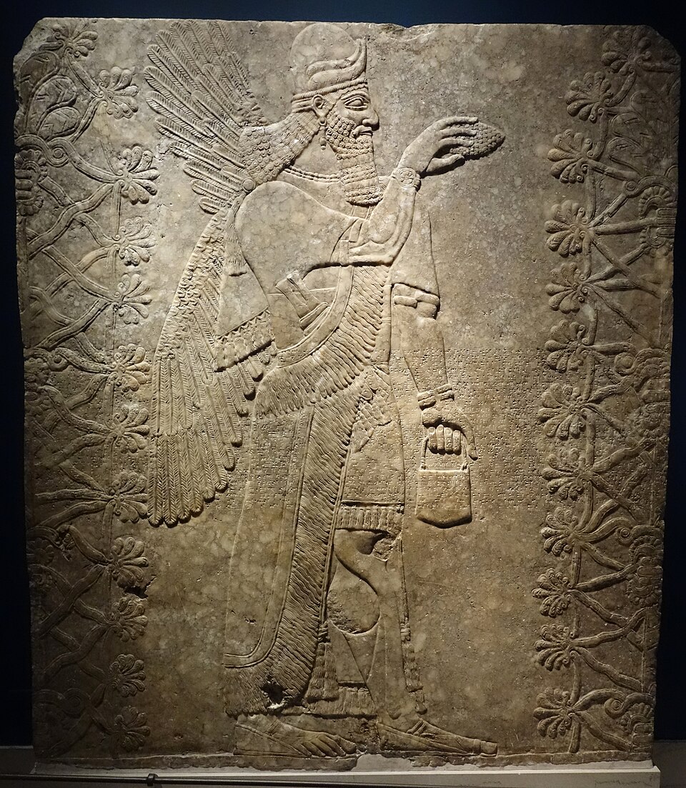 Neo-Assyrian relief of a winged protective figure